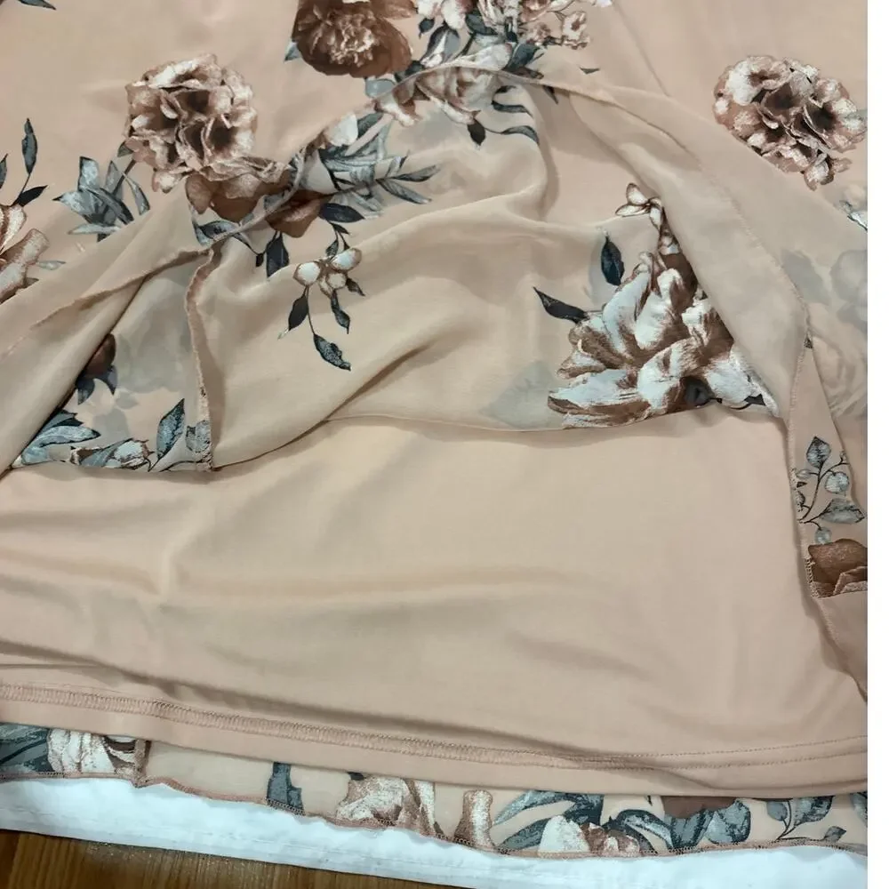 NWT Baltic Born Womens XS Lydia Maxi Long Dress Floral Blush Pink Wedding Guest - Picture 7 of 12